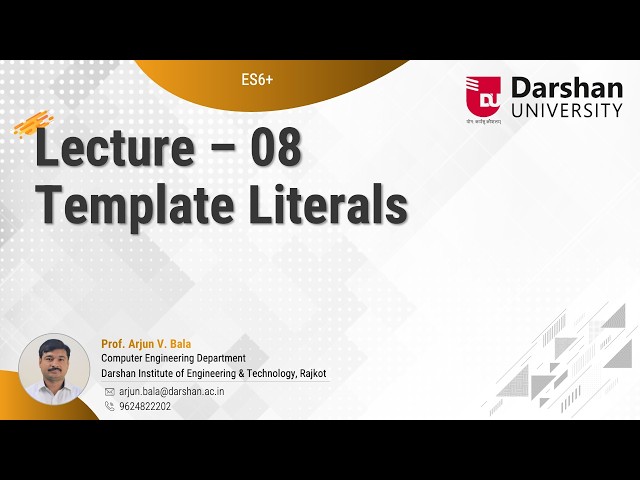 ES6+ Part 08 - Template Literals