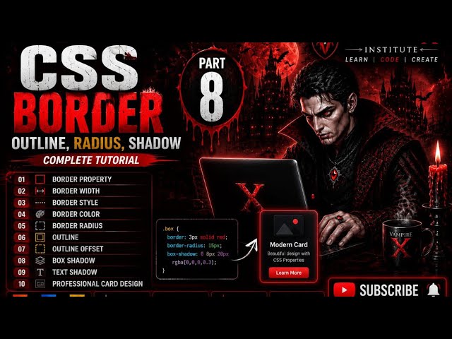 Master CSS Borders Like a Pro | Border, Border Radius, Outline & Box Shadow | Part 8