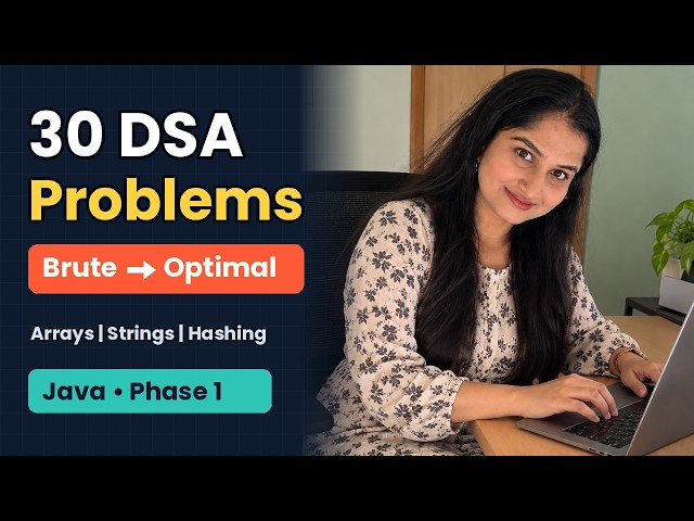 30 DSA Problems in Java: Brute Force to Optimal | Arrays, Strings & Hashing (Phase 1)