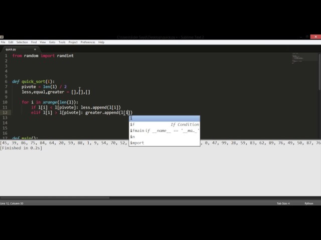 Quicksort, python simple implementation