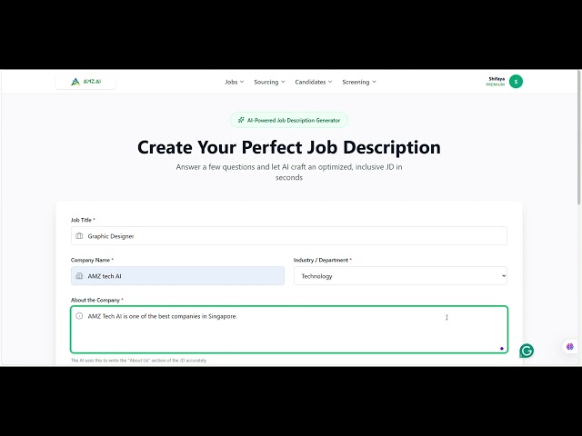 How to Write Tech Job Descriptions in Seconds with AMZ Hire AI (Tutorial)