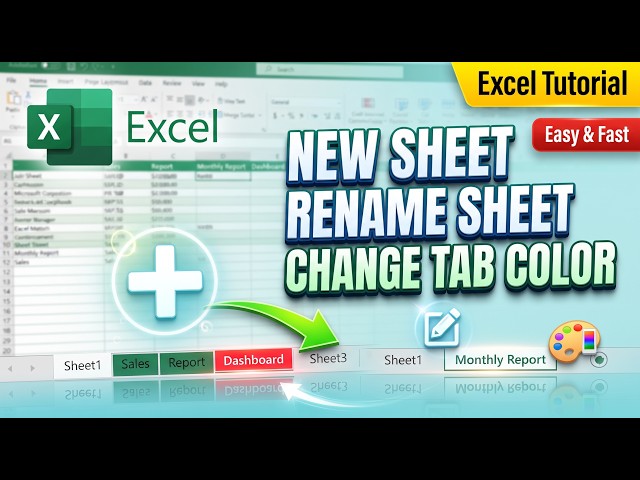How To Make Excel New Sheet , Sheet Rename And Color Chenz