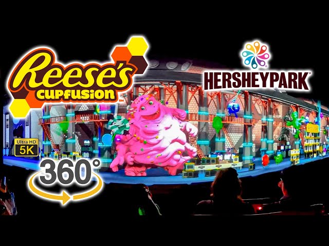 VR 360 5K Reese's Cupfusion on Ride POV with Queue Hersheypark 2021 06 22