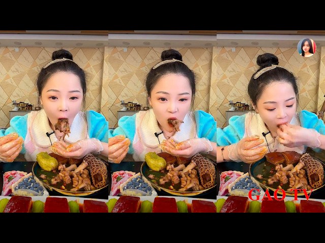 【XIAOYU GAOTV】Beef Intestines, Dongpo Pork, Shrimp, Pig Trotters, Chinese Mukbang Xiaoyu Livestre...
