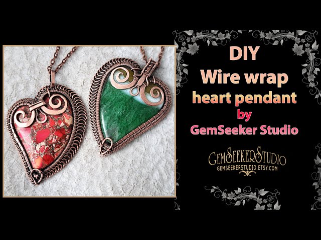 Let's make a pendant with heart bead. How to make a wire wrapped heart pendant 7. Intermediate.