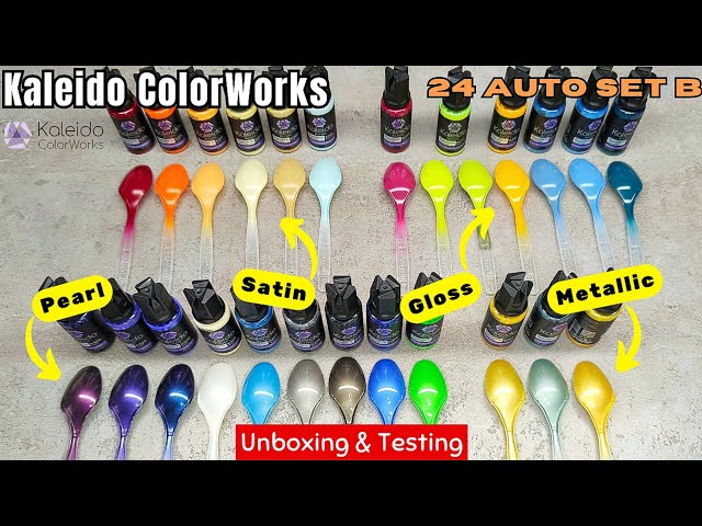 Testing Kaleido 24 Auto Colors Set B - Unboxing & Review | Amazing Paints!
