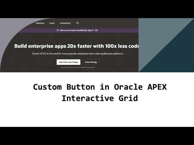 Custom Button in Oracle APEX Interactive Grid