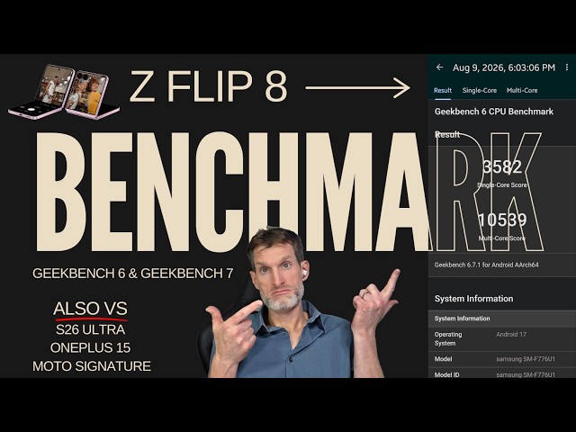 Samsung Z Flip 8 CPU GPU Benchmark Test & Review vs S26 Ultra Signature & OnePlus 15 GeekBench 6 & 7