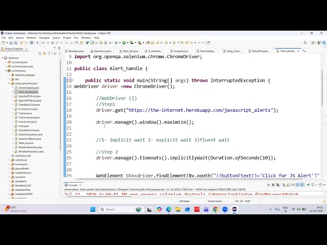 Handle Alerts in Selenium Java || #alert #java #automationtesting #automation