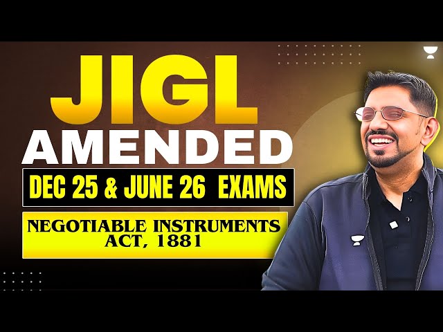 CS Executive JIGL One Shot Revision Negotiable Instruments Act, 1881 CS Amit Vohra #unacademy