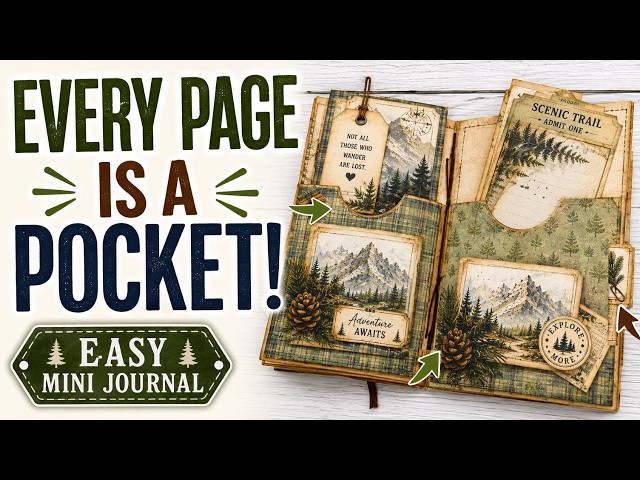 Wait… Every Page Is a Pocket?! Easy Mini Junk Journal Tutorial | Single Sided Paper!
