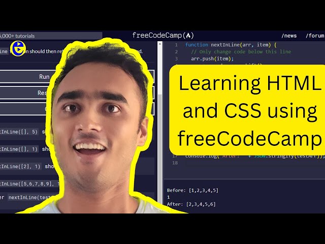 Learning HTML and CSS using freeCodeCamp #coding