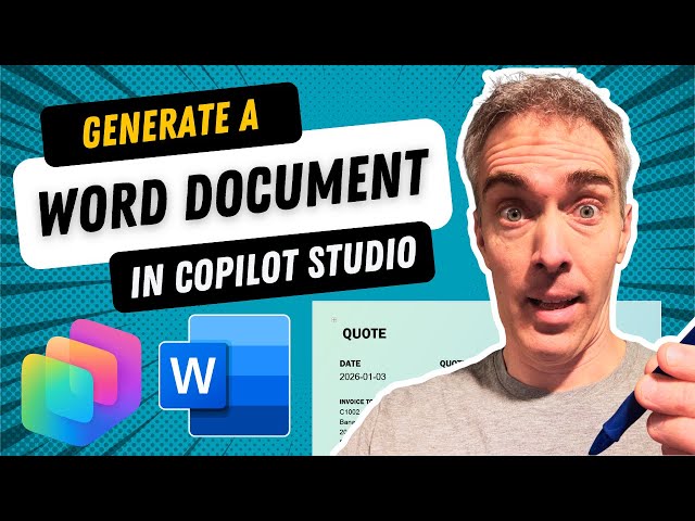 Copilot Studio: Generate Word Document Grounded In Knowledge