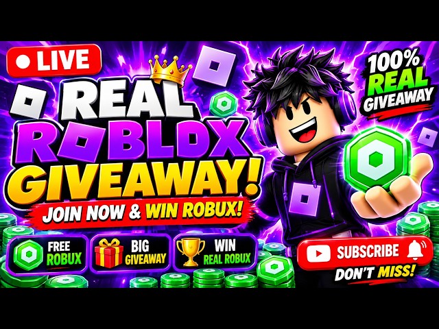 ROBLOX LIVE 🔴 | REAL ROBUX GIVEAWAY 🎁 | #robux  #roblox  #giveaway