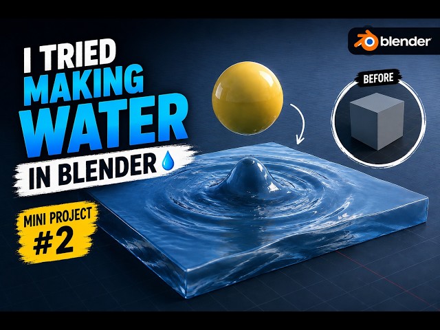 I Tried Making Water in Blender 💧 | Blender Water Simulation | Mini Project #2