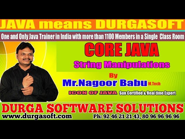 Core Java || String Manipulations || by Nagoor Babu Sir