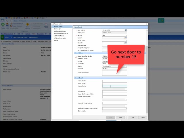 EMIS Web   Registering a Regular Patient and GP2GP