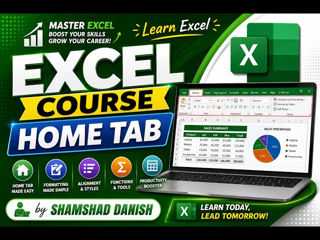 Excel Basic to Advance || Home Tab || Excel Course