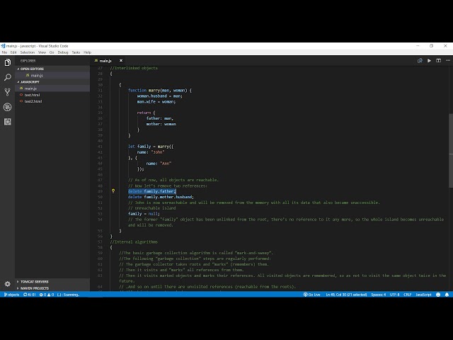 Modern Javascript Objects 2 Garbage collection