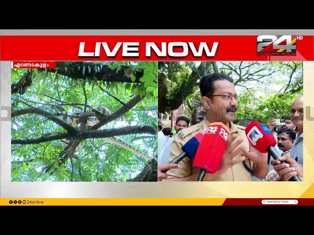 'പാമ്പിന് വെള്ളം അലർജിയാണ്, വെള്ളം പമ്പ് ചെയ്താൽ ഇറങ്ങിവരുമോയെന്ന് നോക്കാം' Python Snake | Ernakulam
