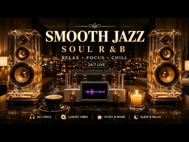 🌙 Midnight Smooth Jazz – Soul R&B Lounge | Relax, Focus, Study (24/7 Live No Lyrics)