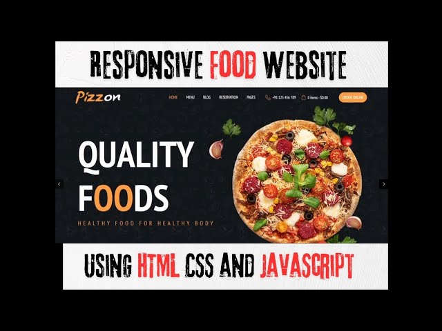 Responsive Food Website using HTML CSS and JavaScript | Web Design