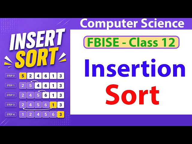 Insertion Sort Algorithm | PBA FBISE Exam Preparation Complete Solution