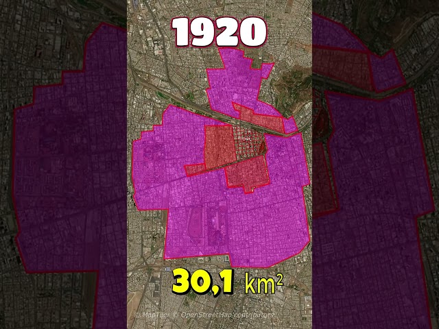 Expansión de Santiago de Chile entre 1541 y el 2023. #historia #chile #educación