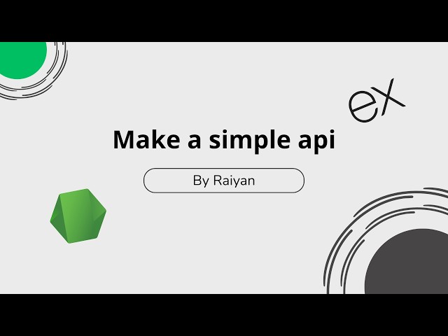 Make a simple api with Node js and Express js ||  Raiyan
