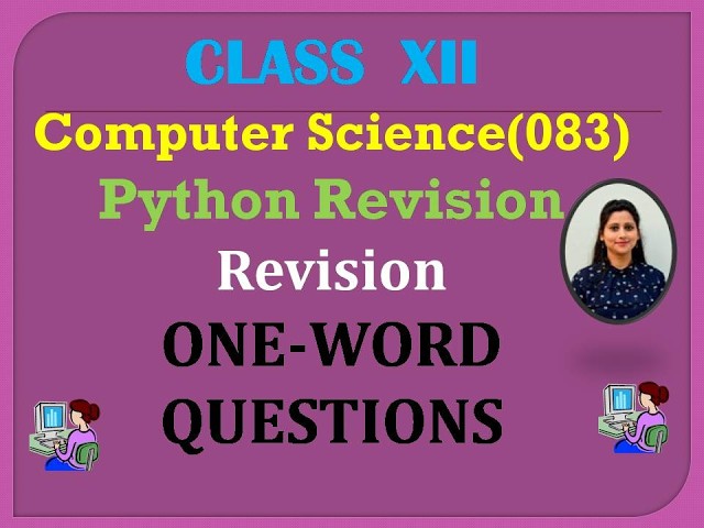 Python Revision in 5 Minutes 🚀 One Word Questions|Class 12th 