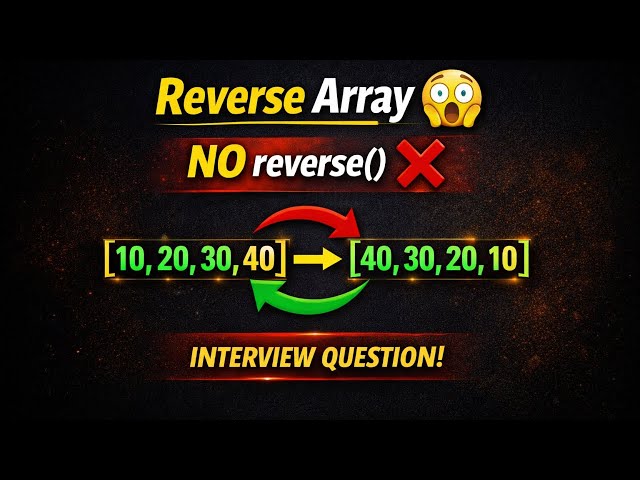 Day-6:JS interview Problem Reverse an Array in JavaScript 🔁 | Interview Question #interview