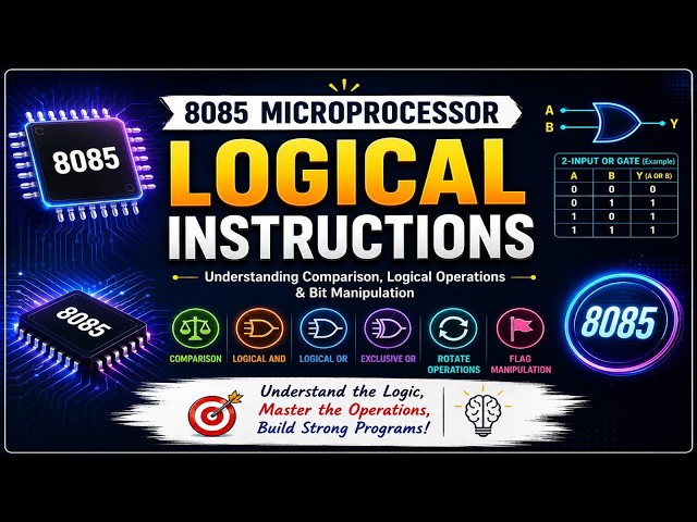 8085 Microprocessor | Logical Instructions Explained | CMP, CPI, ANA, ANI, ORA, XRA, Rotate & More