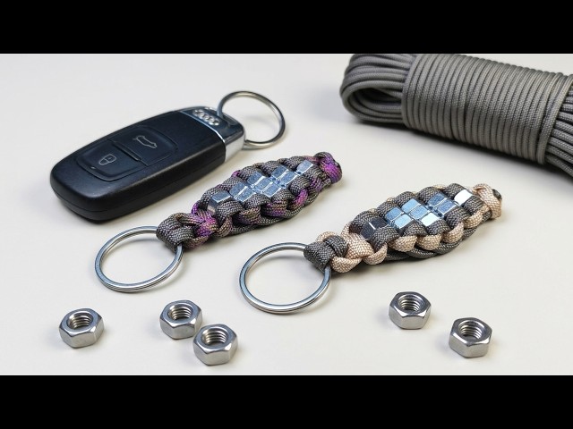 How to Make a Stylish Paracord Keychain using HEX NUTS! (Step-by-Step DIY) 🤯