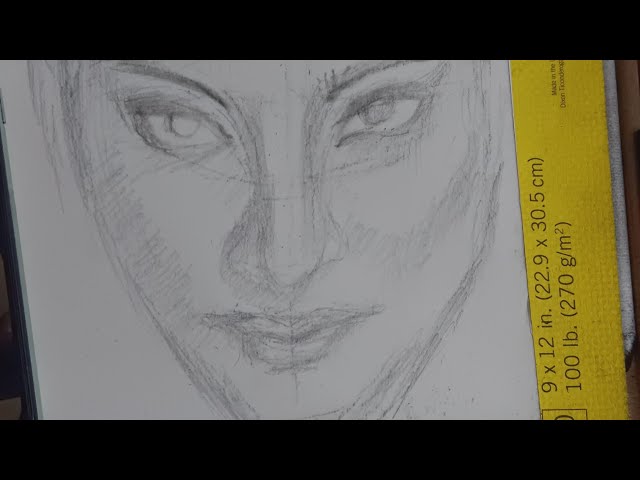 live drawing+ downward face sketch/ Sara Arjun/pencil sketch I Graphite & Charcoal.