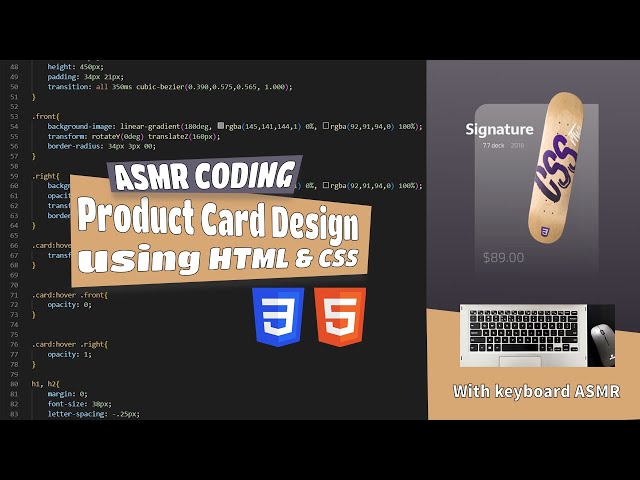ASMR Programming | Product Card Design Using Html & CSS - No Talking