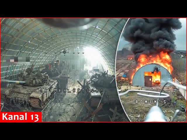 Ukrainian drone destroyed Russian military equipment by flying into a hangar in Zaporizhzhia