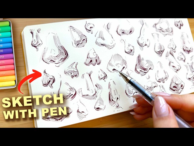Sketching Different Nose Shapes! Draw & Repeat