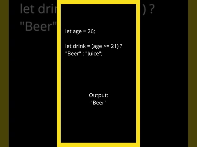 Javascript ternary operator 😍 #shorts #programming #code #javascript #reactjs #react #tipsandtricks