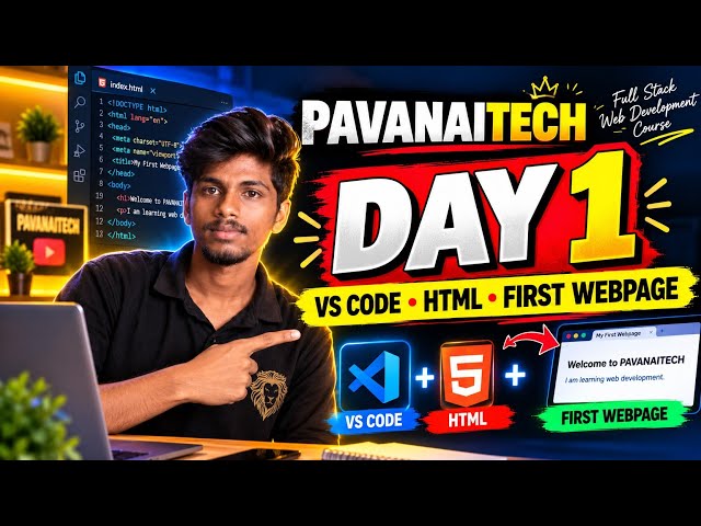 Full Stack Web Development Course in Telugu 🔥 Day 1 | HTML Tutorial for Beginners