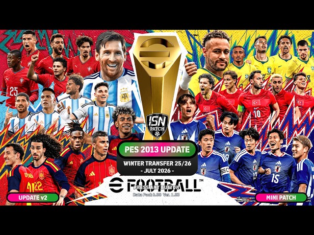 PES 2013 | ISN PATCH 26 - WINTER - MINI VERSION (V2 UPDATE) | LATEST UPDATE JULY 2026 | 4 GB | PC