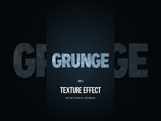 How to Create a Seamless Grunge Texture Loop in After Effects