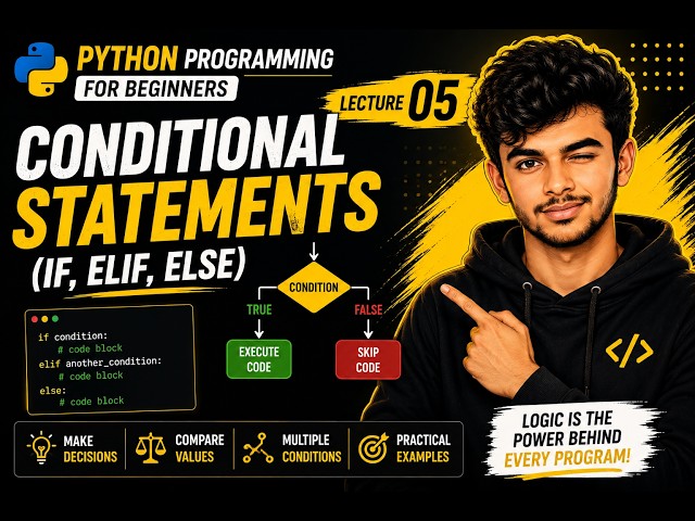 🐍 COMPLETE PYTHON COURSE 2026 | LECTURE 05: Conditional Statements (if, elif, else) 🚀 | CDP PROJECT