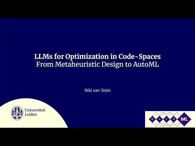 LLMs for Optimization in Code-Spaces: From Metaheuristic Design to AutoML