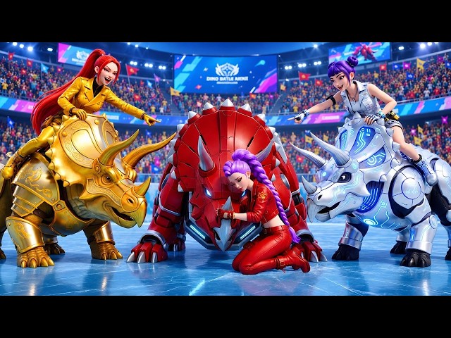 Golden Family VS Ruby Family- RUMI Gets Triceratops Racing Championship - KPOP Demon Hunters