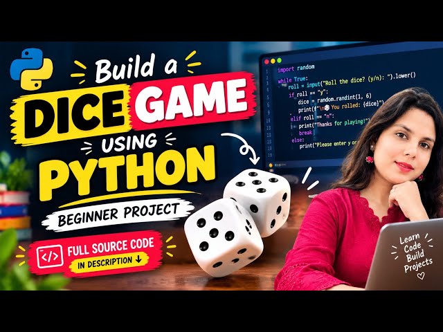 Python Beginner Project  Dice Rolling Game | Full Source Code in description