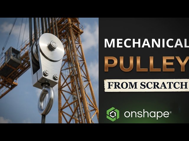 I Designed Mechanical Pulley Assembly with Drawing Sheets in Onshape #cad #3dmodeling