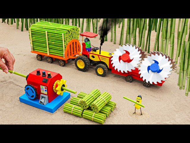 Top Most Creative DIY Mini Tractor 🎋 Advanced Double Saw Bamboo Cutting Machine | HP Mini