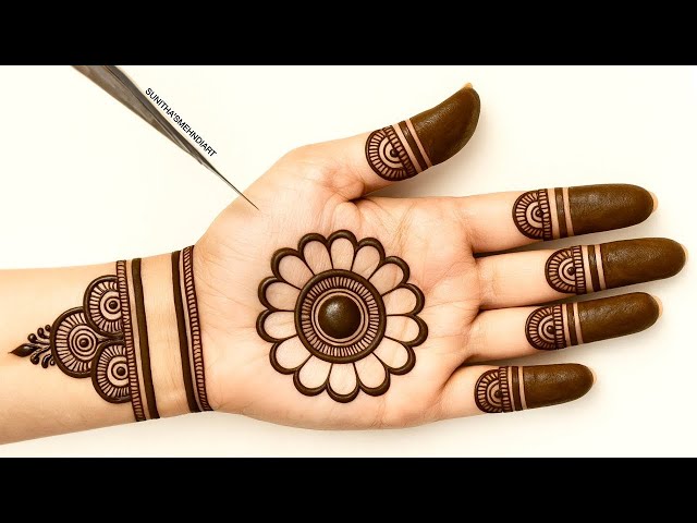 Diseño de Mehndi fácil, simple y hermoso | Diseño de Mehndi simple para el dorso de la mano | Nue...
