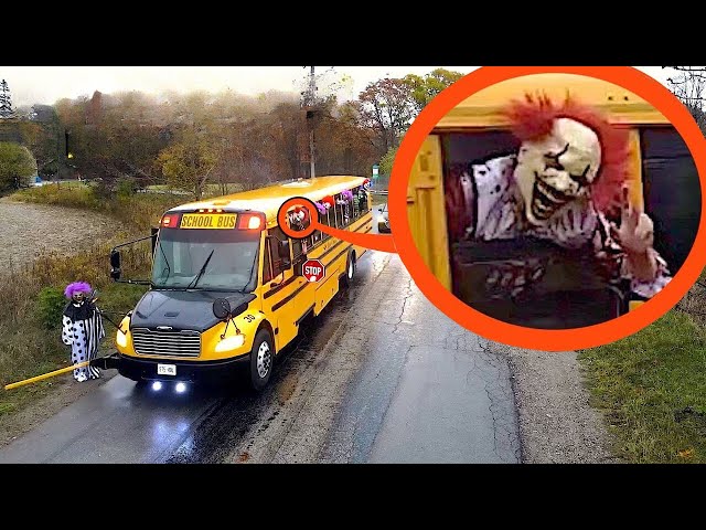 when you see this clown school bus filled with CLOWNS, do not pass it! Drive away FAST!!