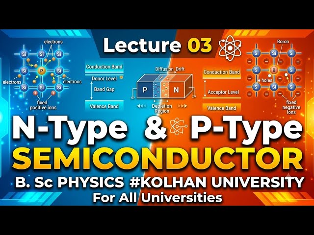 N-Type vs P-Type Semiconductors Explained | B.Sc Physics (Sem 2 / Sem 3) | Kolhan University